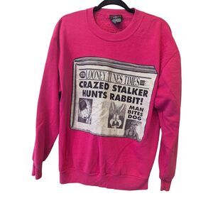Garment Graphics Pullover Sweatshirt Womens Large Looney Tunes Times Vtg‎ 90s